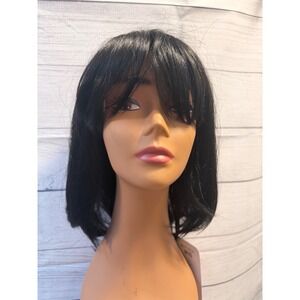 Color 1B synthetic hand tied wig